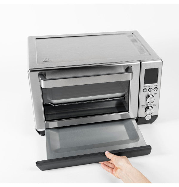 GE Calrod 6-Slice Convection Toaster Oven – with Bake, Broil & Toast Settings, Auto Shutoff, Stainless Steel, Large Capacity (0.88 cu ft), Quartz & Halogen Heating