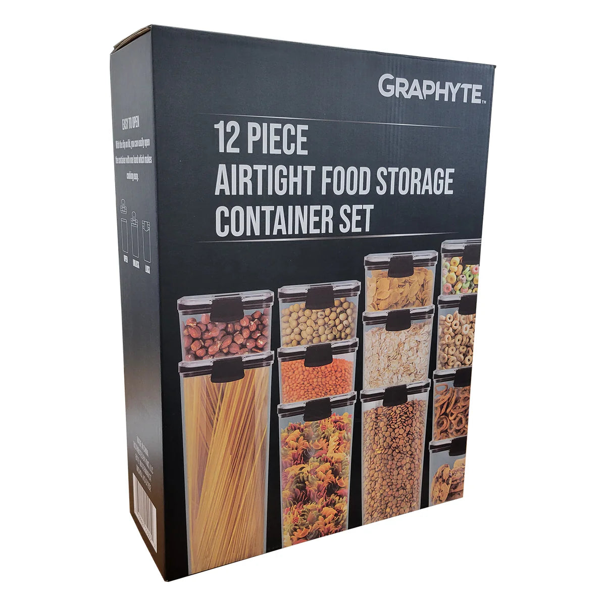 Graphyte 12-Piece Food Storage Container Set – BPA-Free, Stackable Pantry & Kitchen Organization Containers with Lids
